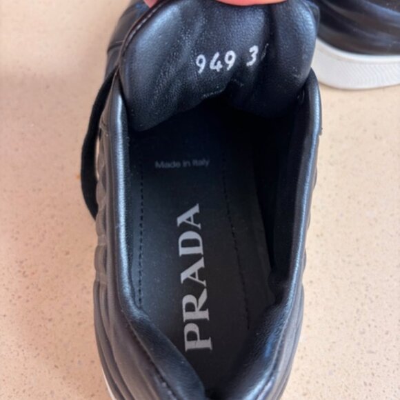 PRADA Calzature Donna Black Black Nappa Sneakers 36 - Picture 2 of 6